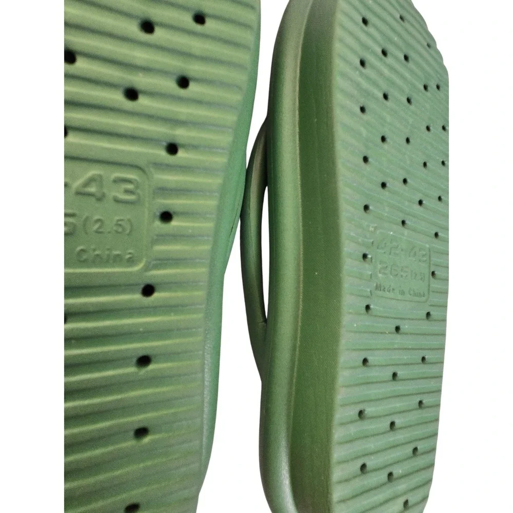 Green Foam Platform Flip Flops Cushioned Thong Sandals EU 42-43 Beach Spa Slides